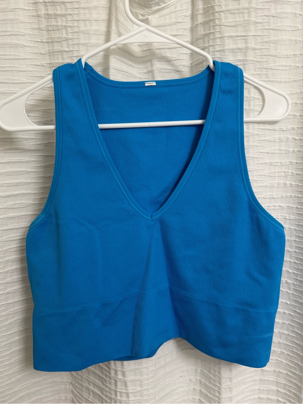 Athleta Ribbed V-Neck Tank Top - Blue